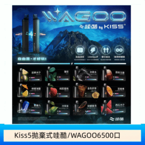 WAGOO哇酷Kiss5 6500口拋棄式 | 自由混搭雙口味 | 雙芯組合